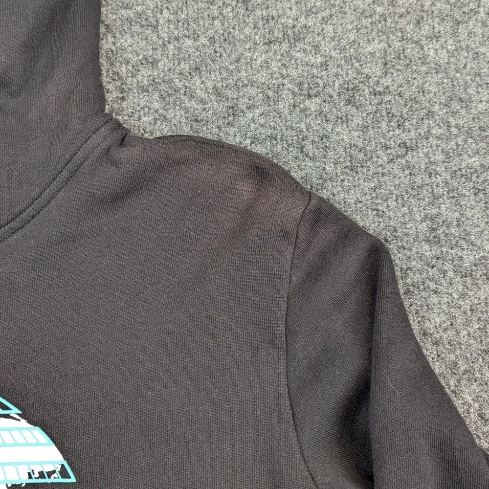 Adidas Originals Mens Small Black Globe Trefoil Graphic Sleeve Logo Hoodie